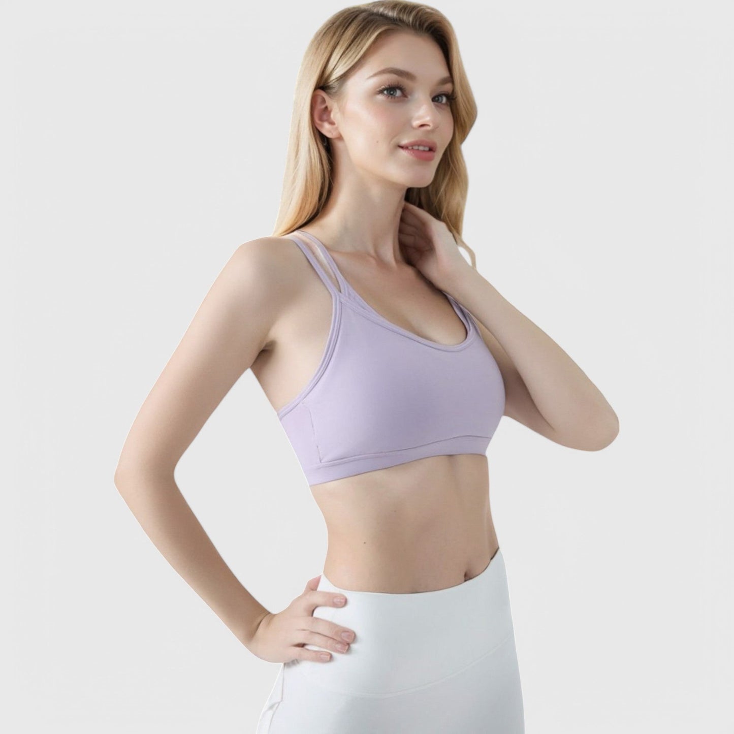 Active Women's Double Strap Scoop Neck Sports Bra