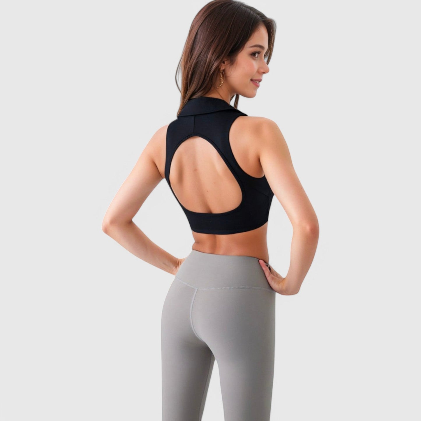 Active Women's Collared V-Neck Athletic Crop Top