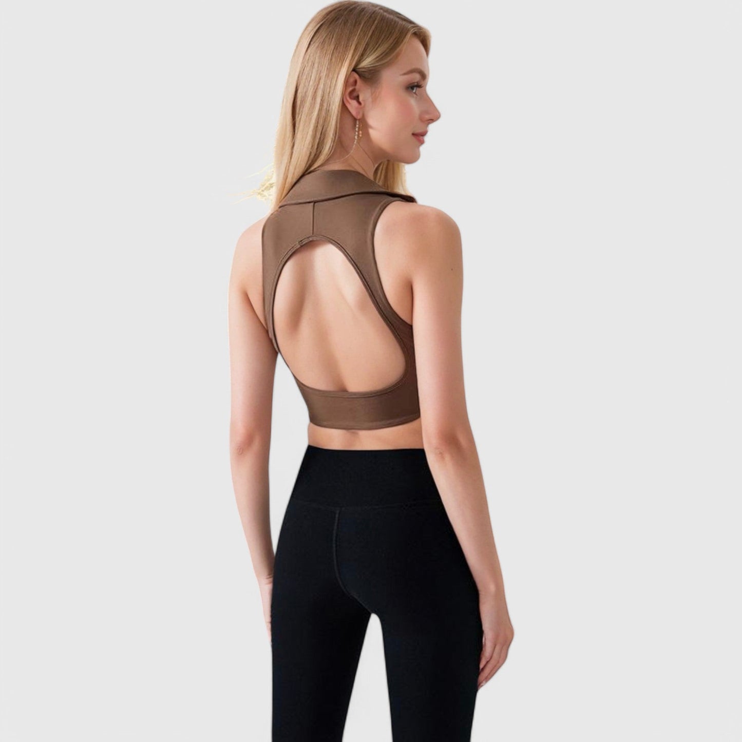 Active Women's Collared V-Neck Athletic Crop Top