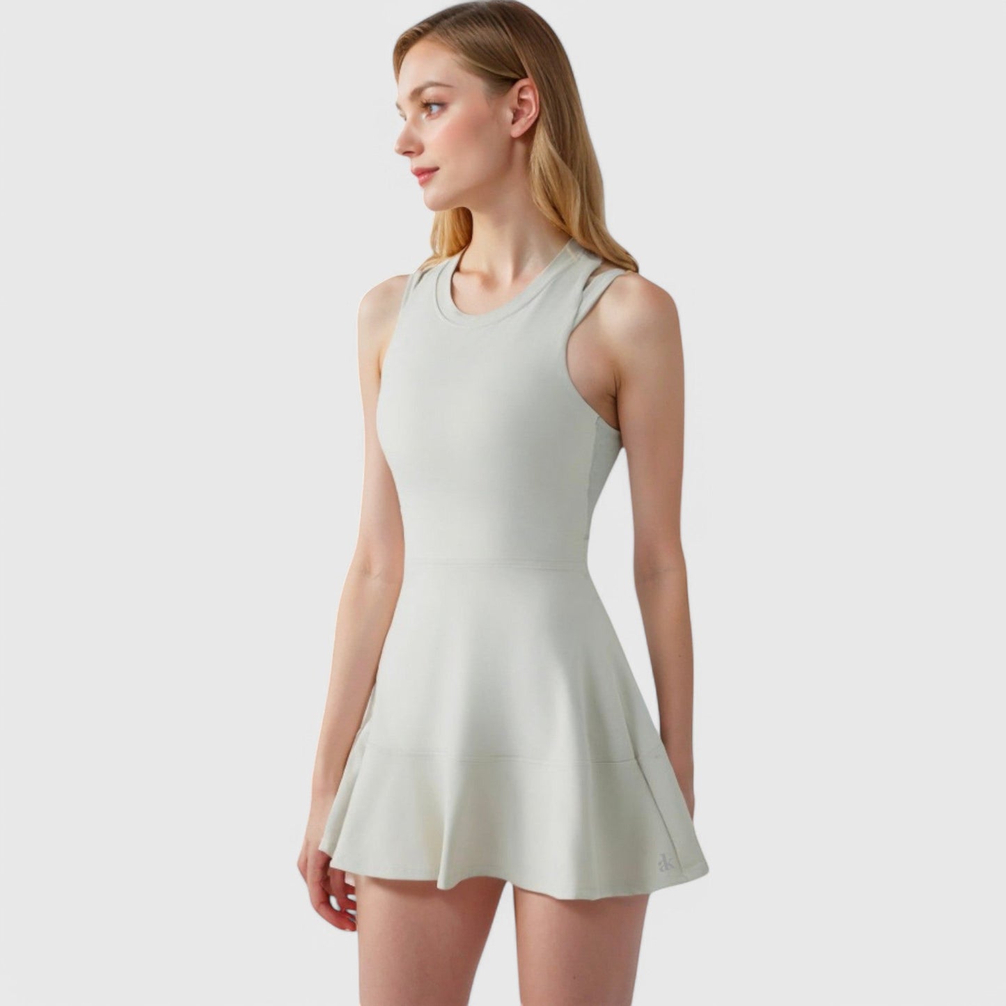 Women's Racerback Flowy Athletic Dress with Built-In Shorts