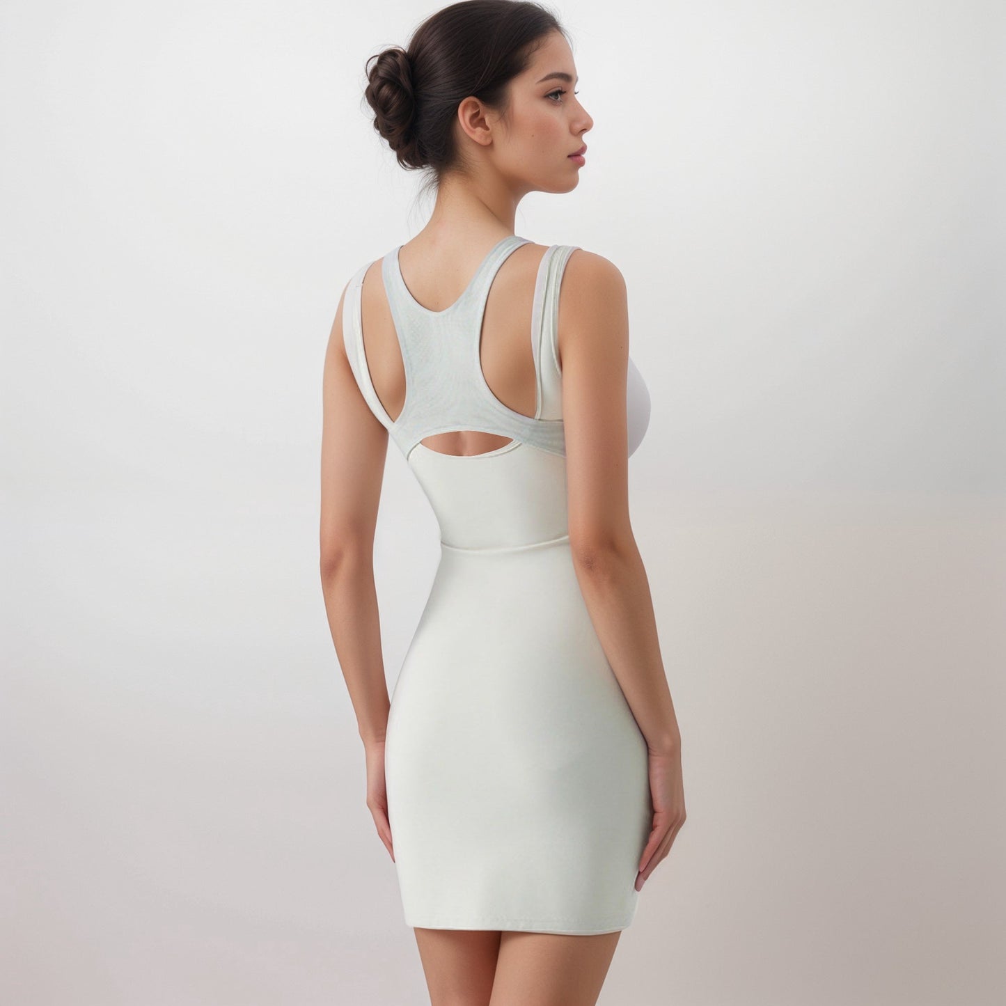 Active Women's Fitted Sleeveless Sports Dress with Built-In Bra and Bodycon Silhouette