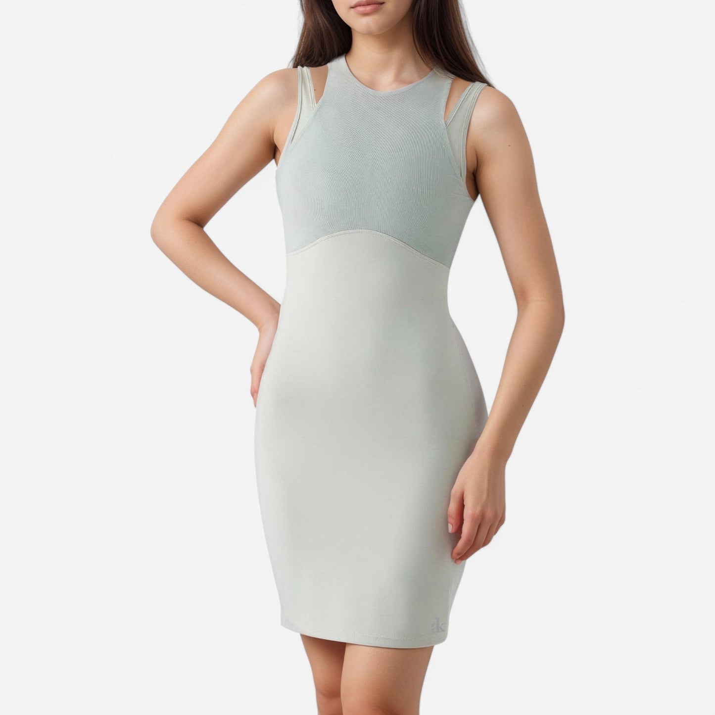Active Women's Fitted Sleeveless Sports Dress with Built-In Bra and Bodycon Silhouette