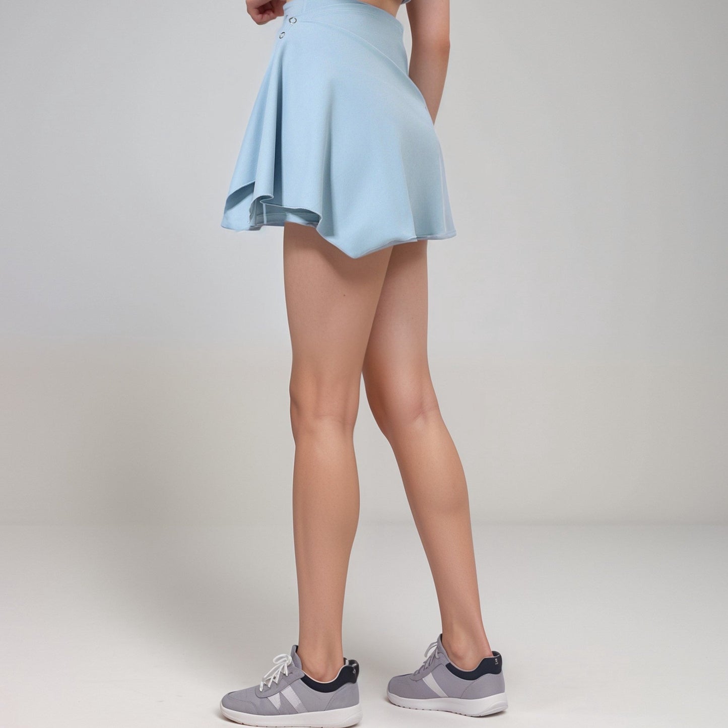 Active Women's High Waist Active Skirt with Overlapping Front Panel and Subtle Side Eyelet Detail