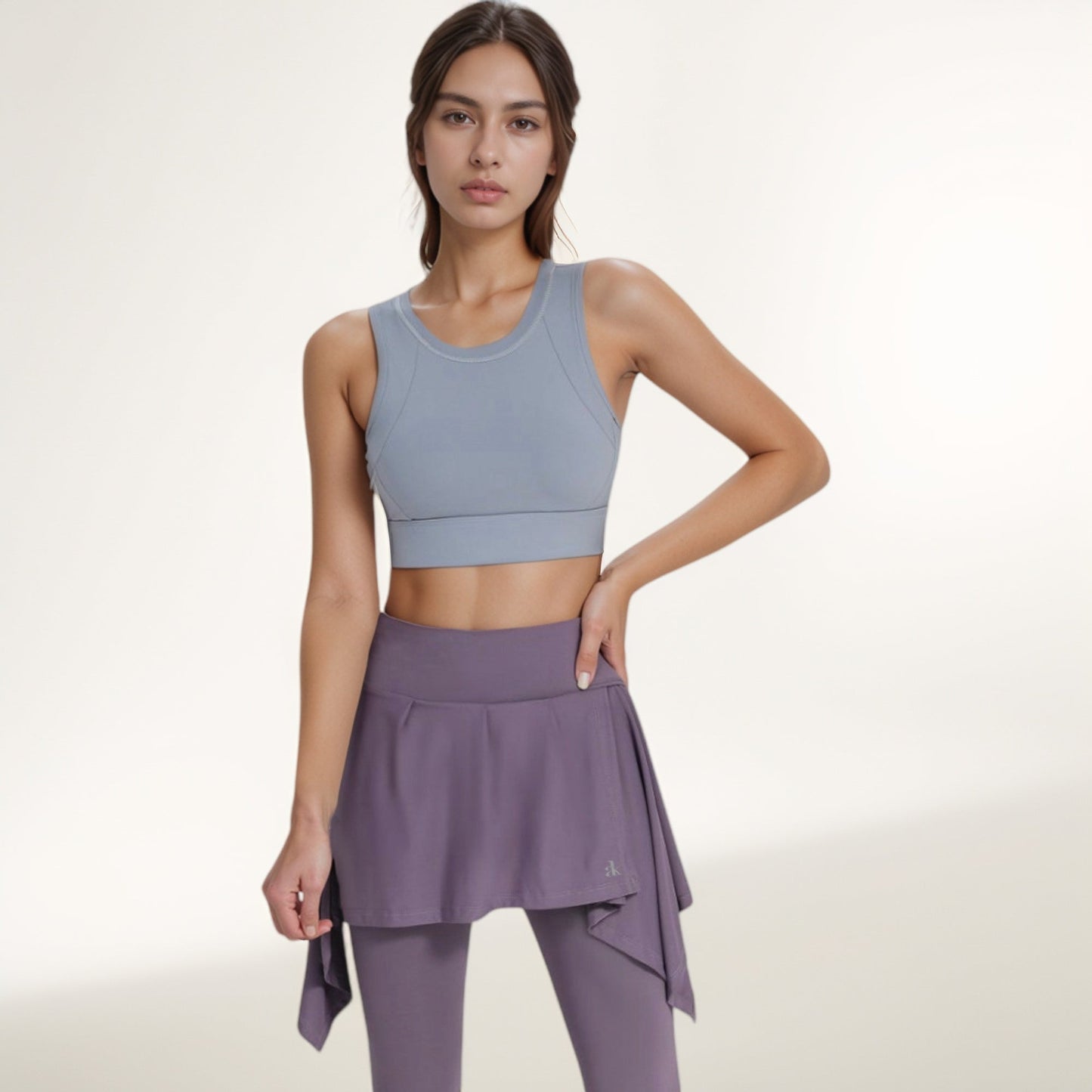 Crisscross Back Sports Bra with Cutout Detail and Adjustable Hook Closure