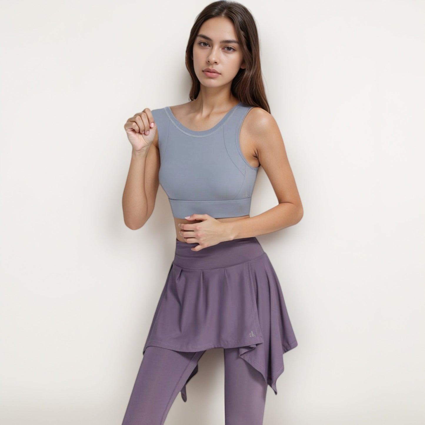 Crisscross Back Sports Bra with Cutout Detail and Adjustable Hook Closure