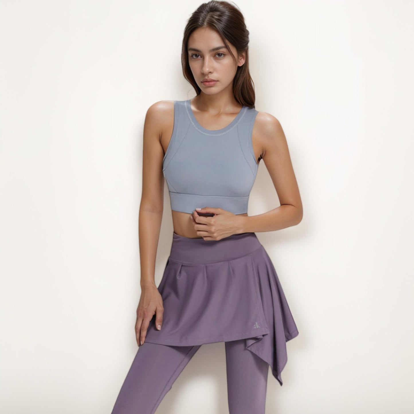 Crisscross Back Sports Bra with Cutout Detail and Adjustable Hook Closure