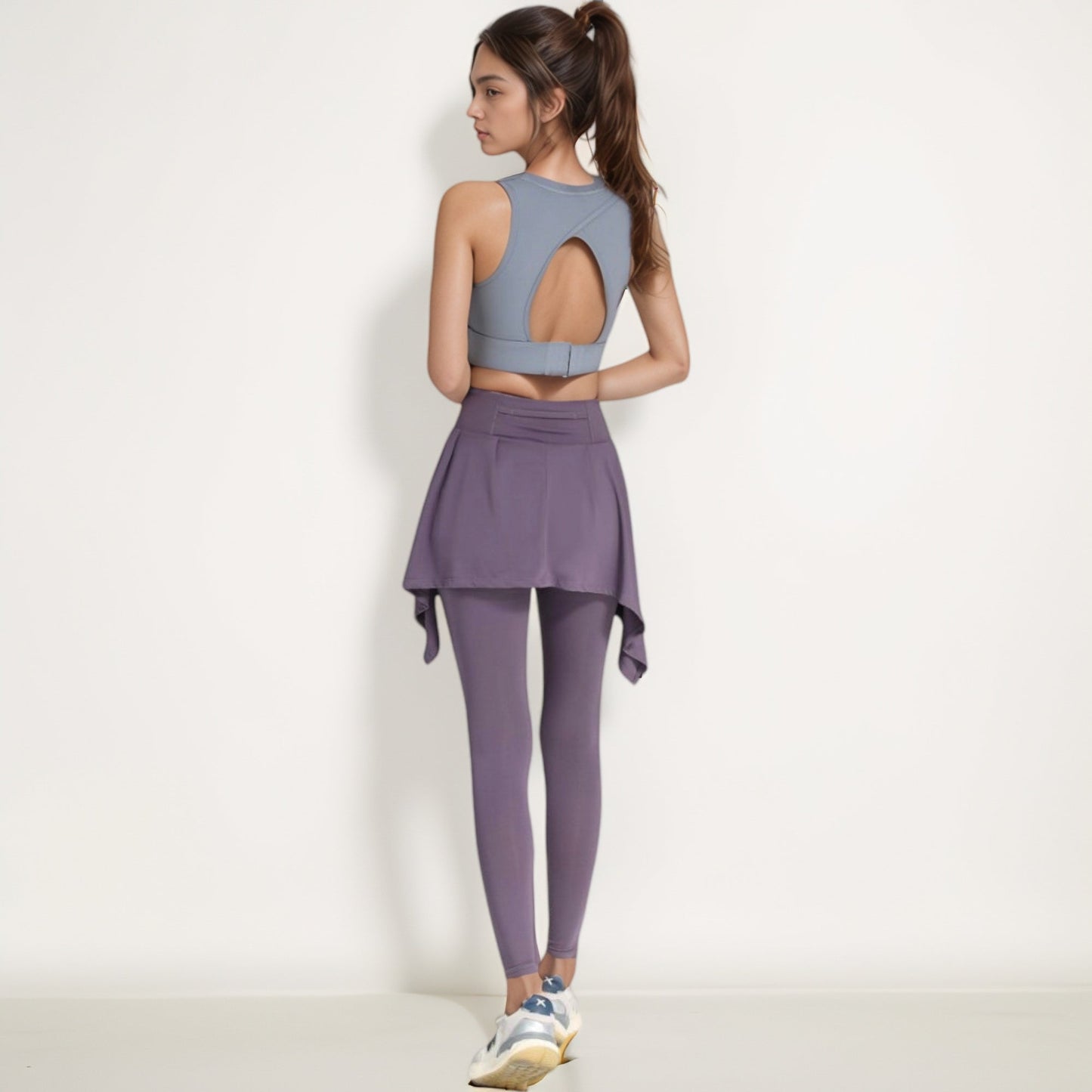 Crisscross Back Sports Bra with Cutout Detail and Adjustable Hook Closure