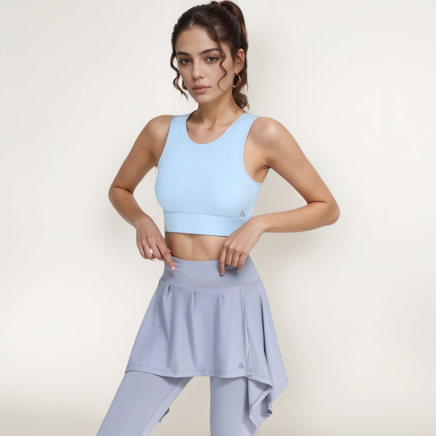 Crisscross Back Sports Bra with Cutout Detail and Adjustable Hook Closure