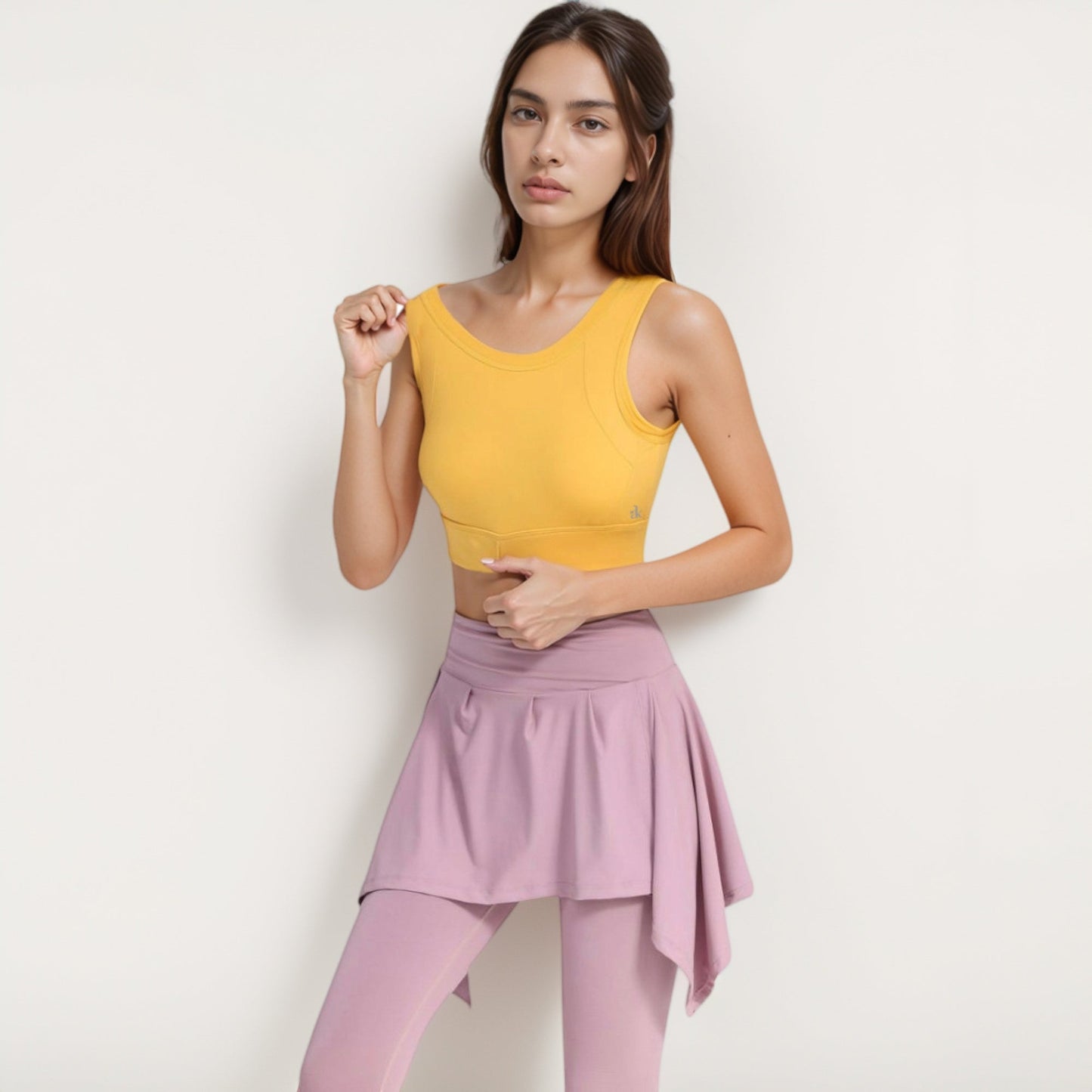 Crisscross Back Sports Bra with Cutout Detail and Adjustable Hook Closure