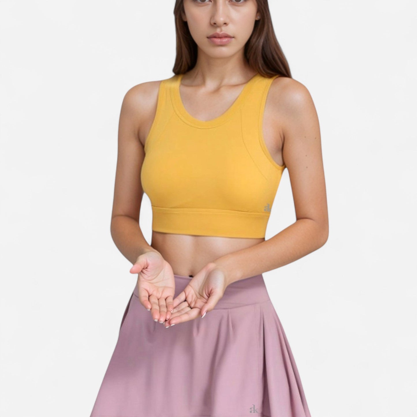 Crisscross Back Sports Bra with Cutout Detail and Adjustable Hook Closure