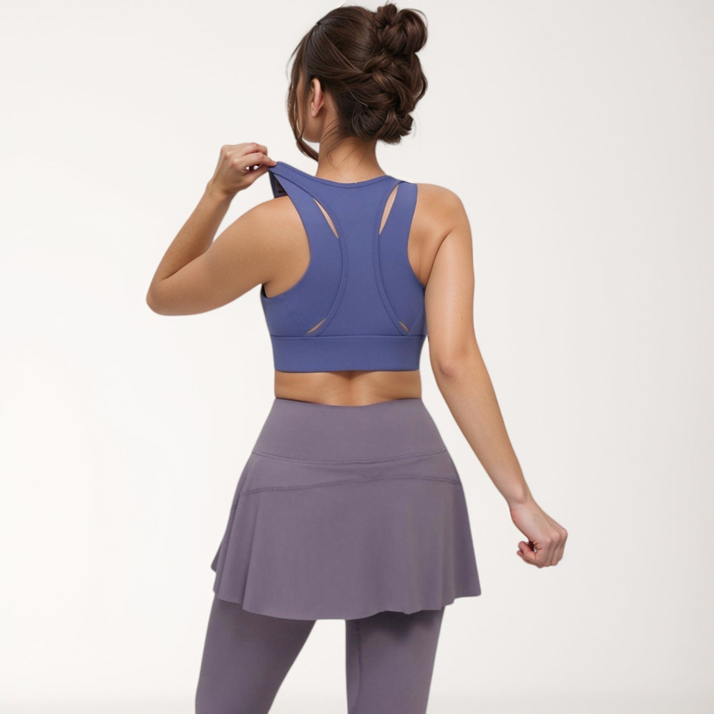 Front Zip Sports Crop Top with Scoop Neck and Wide Straps for Support