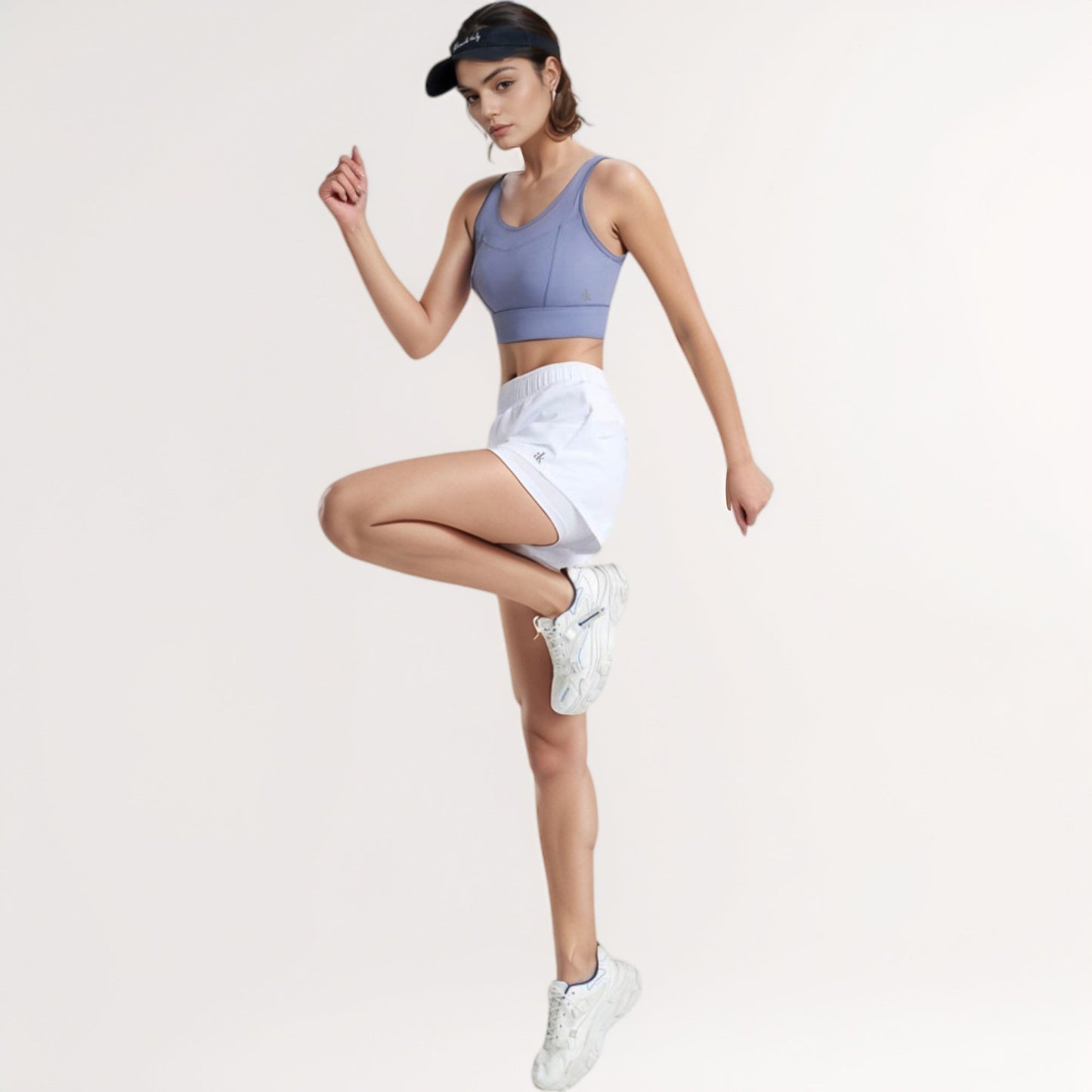 High Waist Layered Active Shorts with Inner Compression Liner and Wide Elastic Waistband