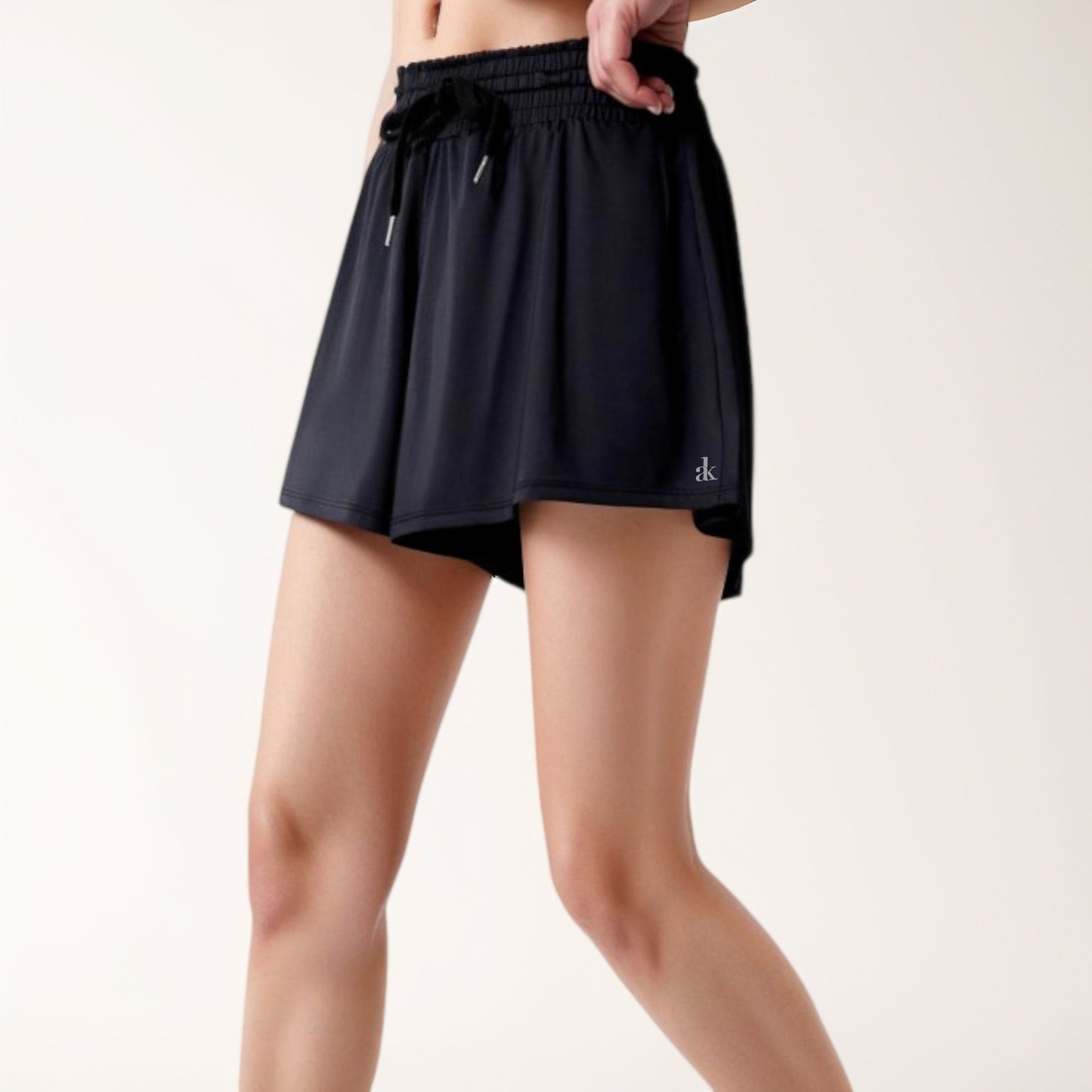 High Waist Athletic Skort with Inner Shorts and Adjustable Drawstring Waistband