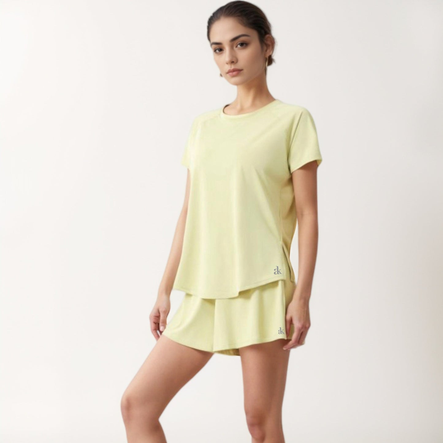 High Waist Athletic Skort with Inner Shorts and Adjustable Drawstring Waistband