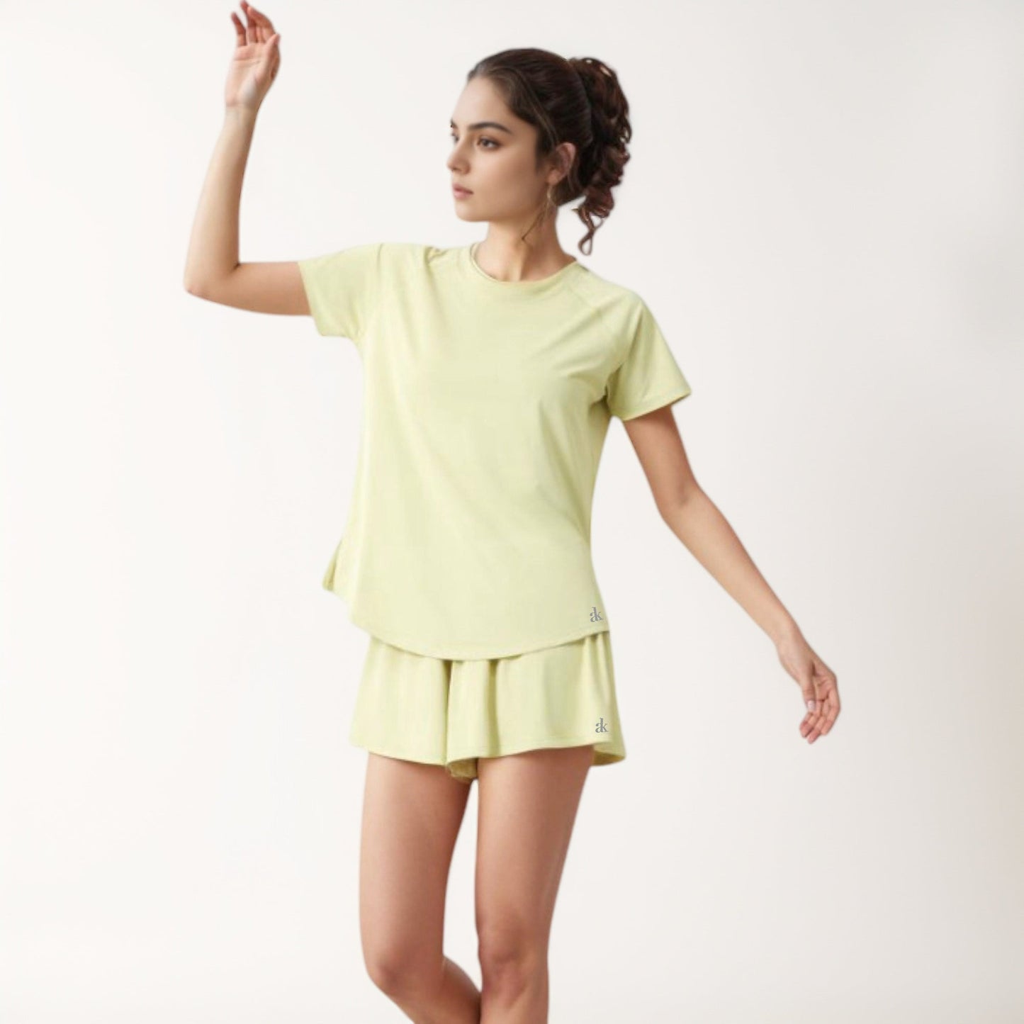 High Waist Athletic Skort with Inner Shorts and Adjustable Drawstring Waistband