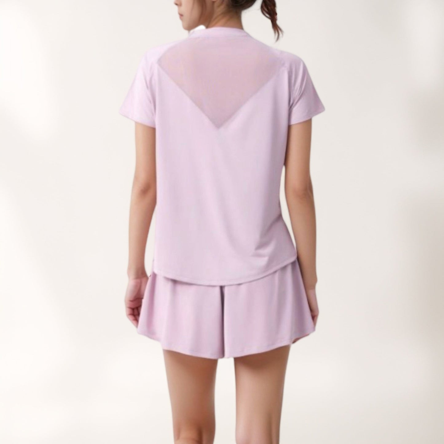 High Waist Athletic Skort with Inner Shorts and Adjustable Drawstring Waistband