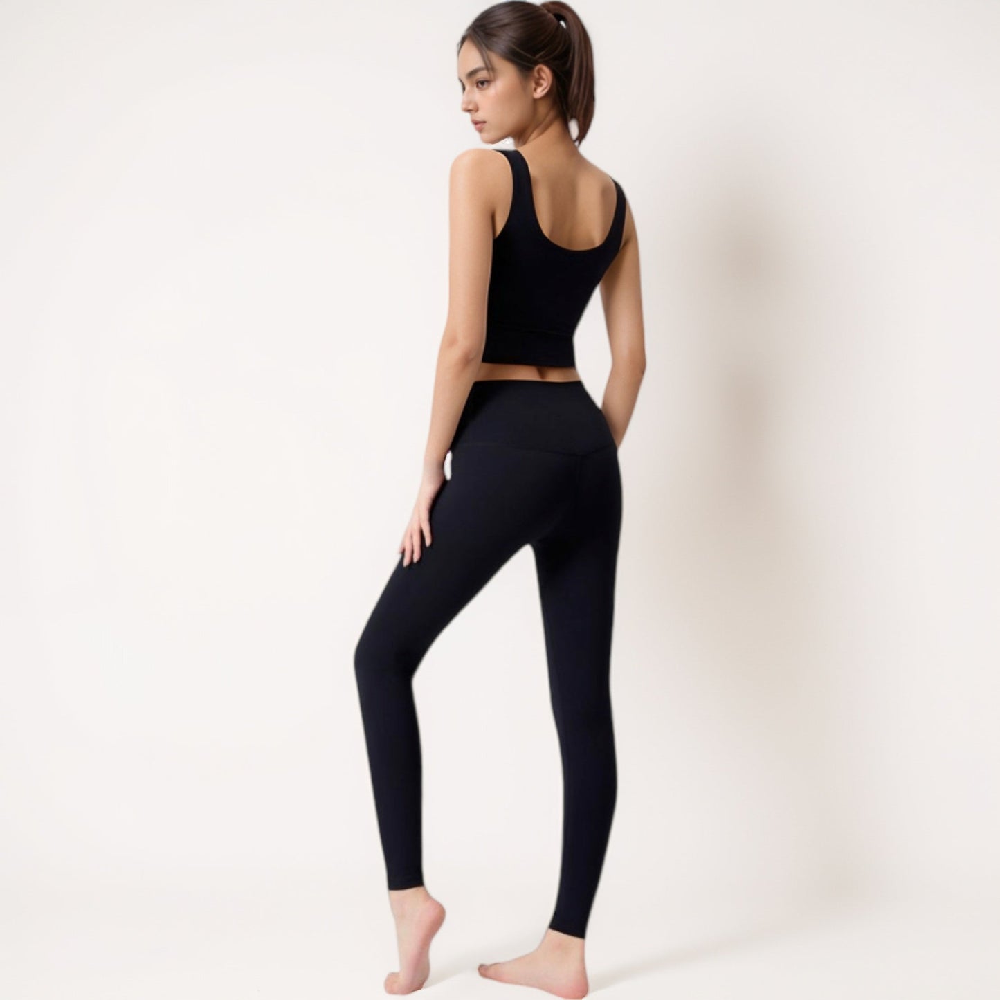 Seamless Full-Length Leggings with High Waistband for Streamlined Comfort and Everyday Stretch Fit