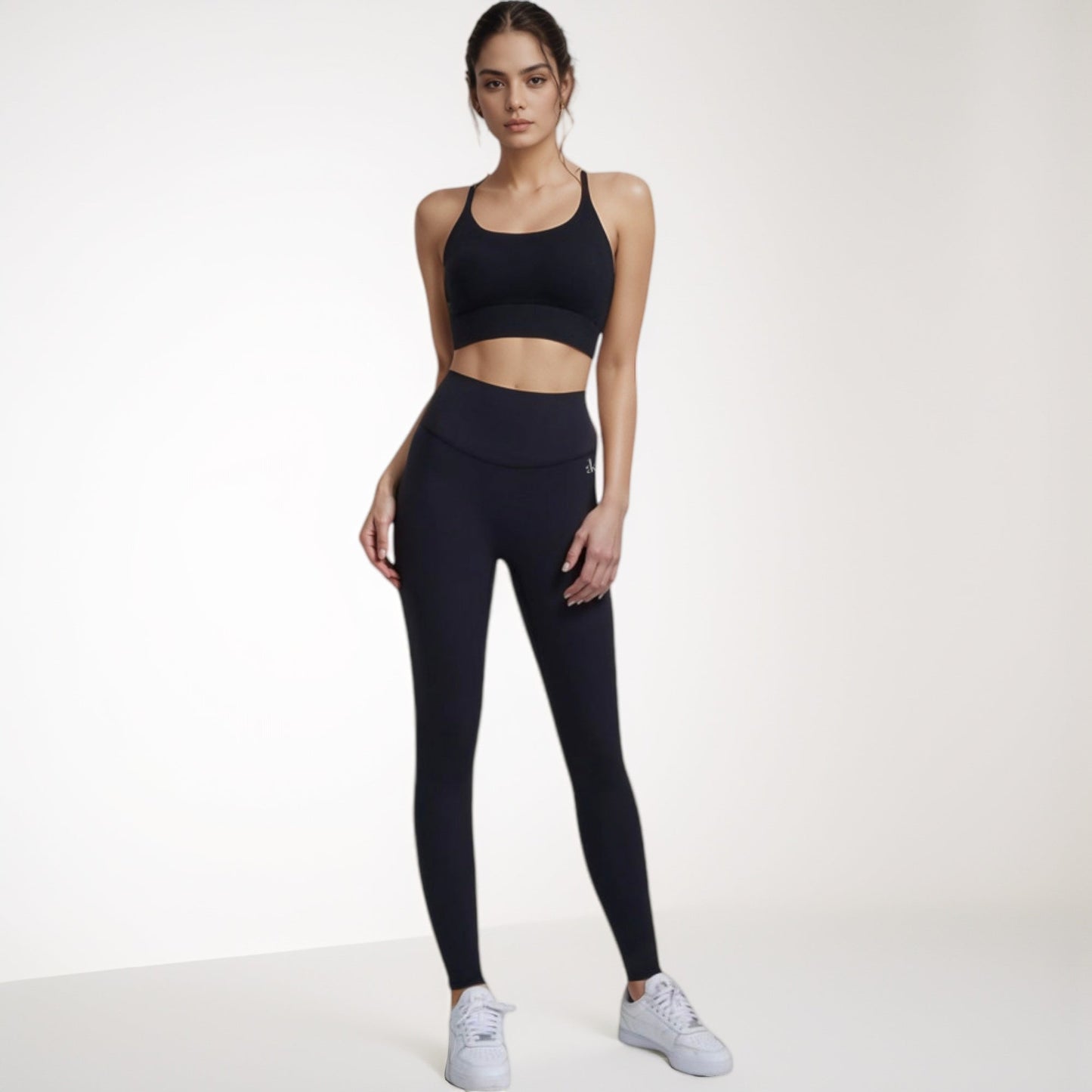 Scoop Neck Sports Bra with Thin Adjustable Straps and Wide Elastic Band for Comfortable Light Support