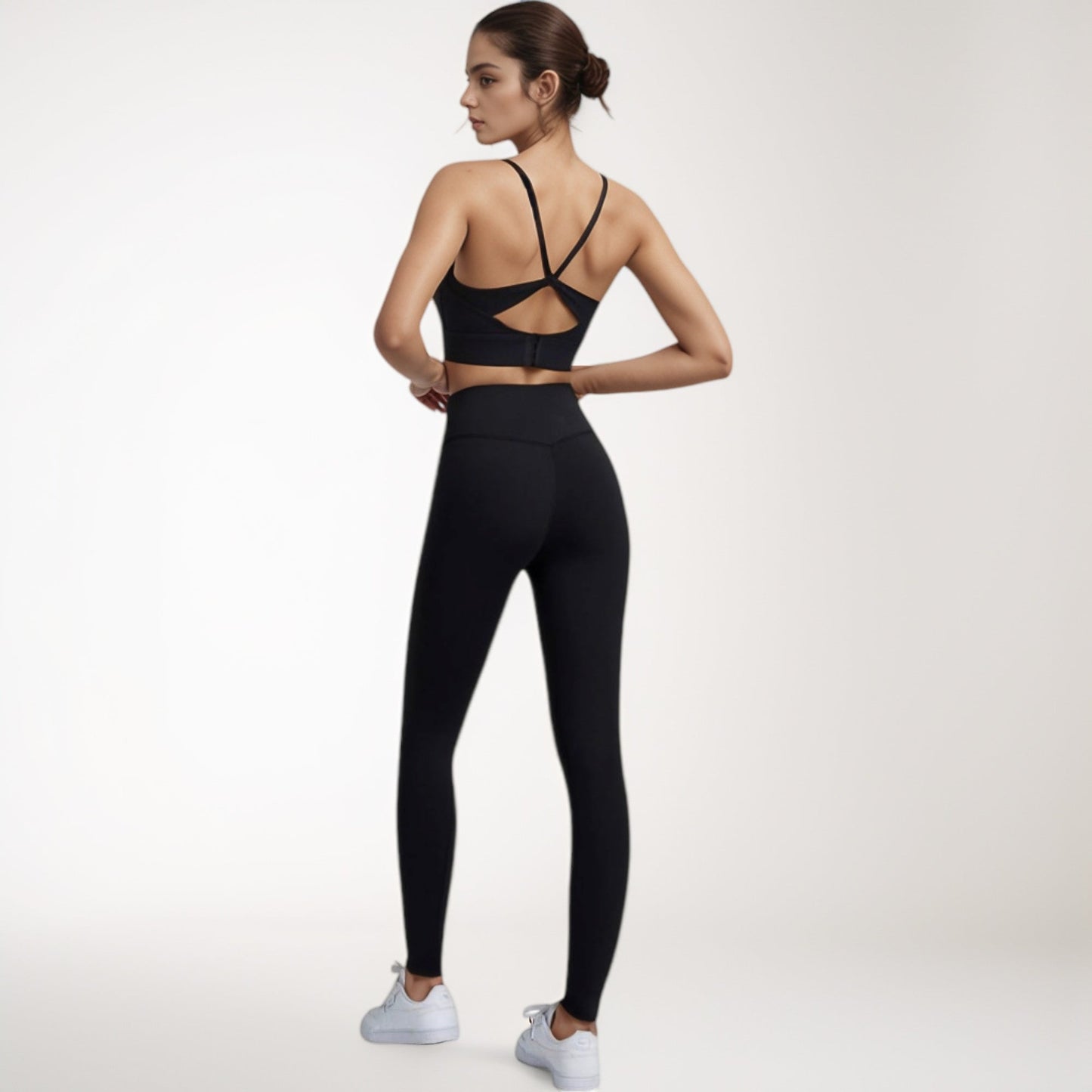 Scoop Neck Sports Bra with Thin Adjustable Straps and Wide Elastic Band for Comfortable Light Support
