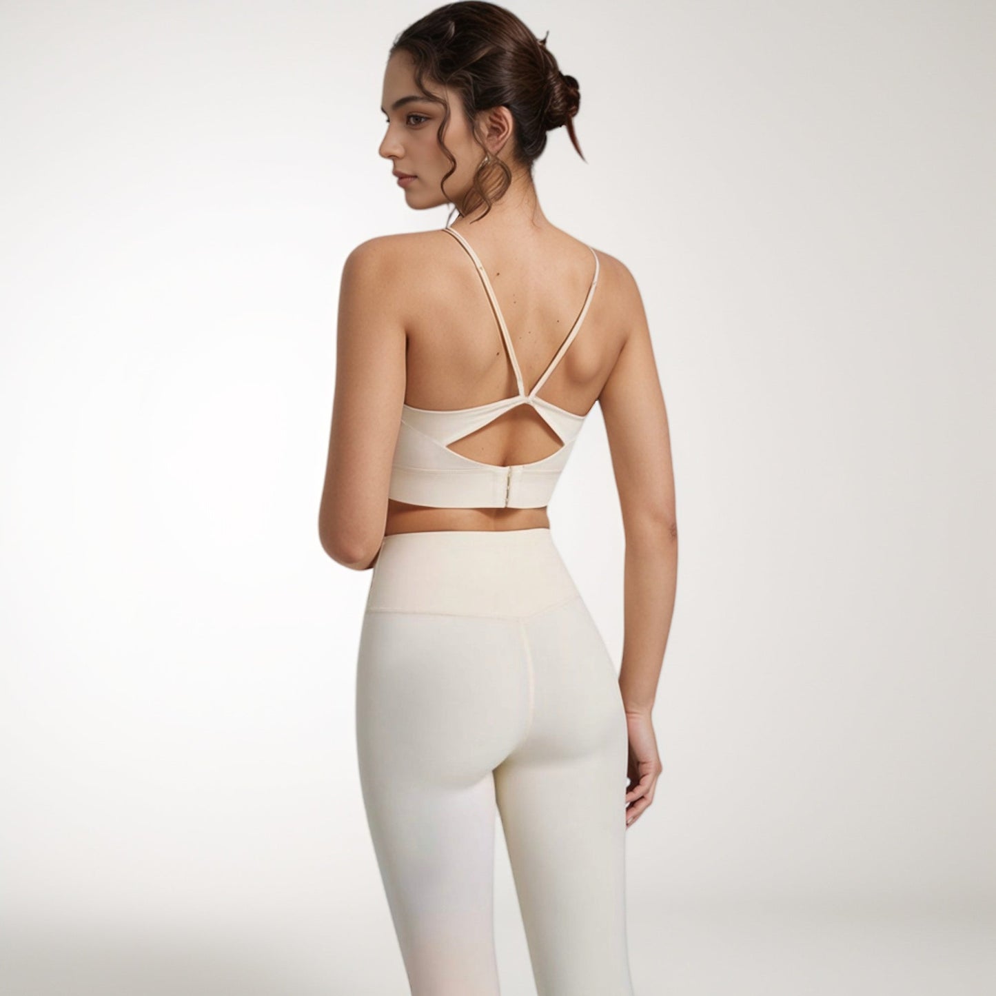 Scoop Neck Sports Bra with Thin Adjustable Straps and Wide Elastic Band for Comfortable Light Support