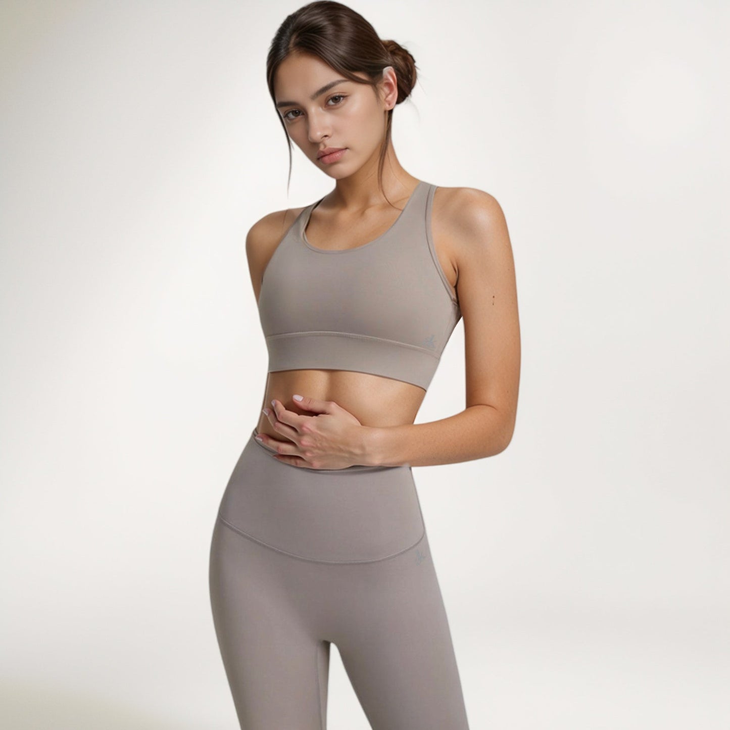 Scoop Neck Sports Bra with Wide Shoulder Straps and Elastic Band for Low to Medium Support