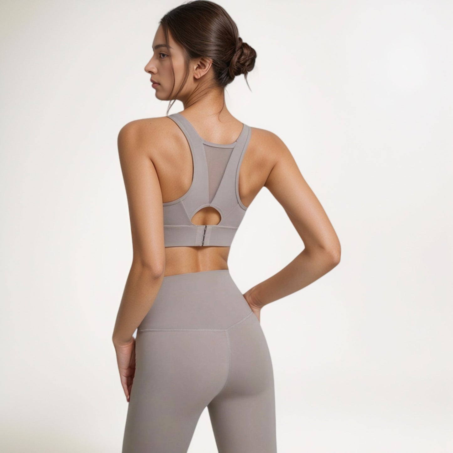 Scoop Neck Sports Bra with Wide Shoulder Straps and Elastic Band for Low to Medium Support