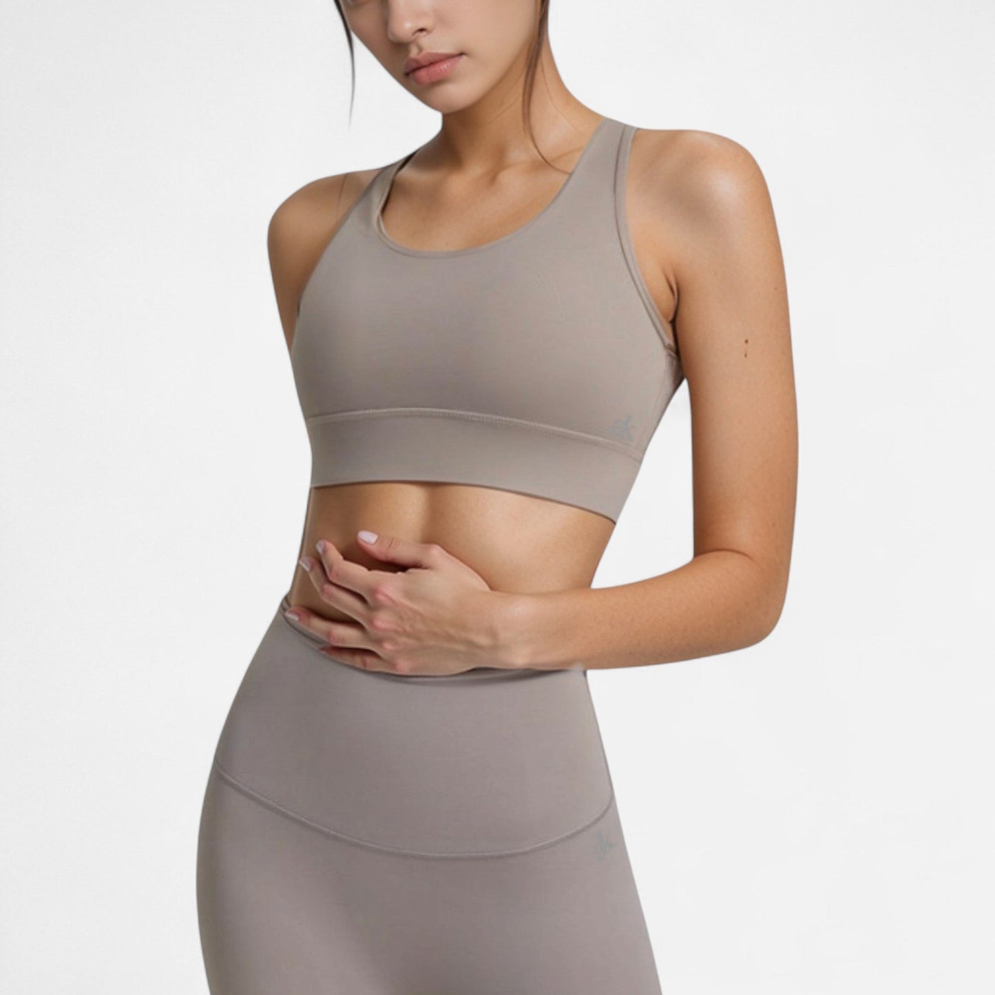 Scoop Neck Sports Bra with Wide Shoulder Straps and Elastic Band for Low to Medium Support