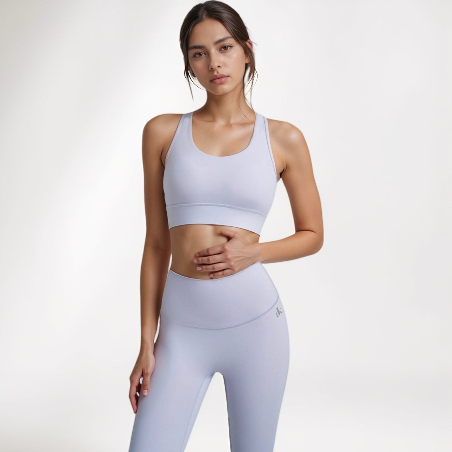 Scoop Neck Sports Bra with Wide Shoulder Straps and Elastic Band for Low to Medium Support