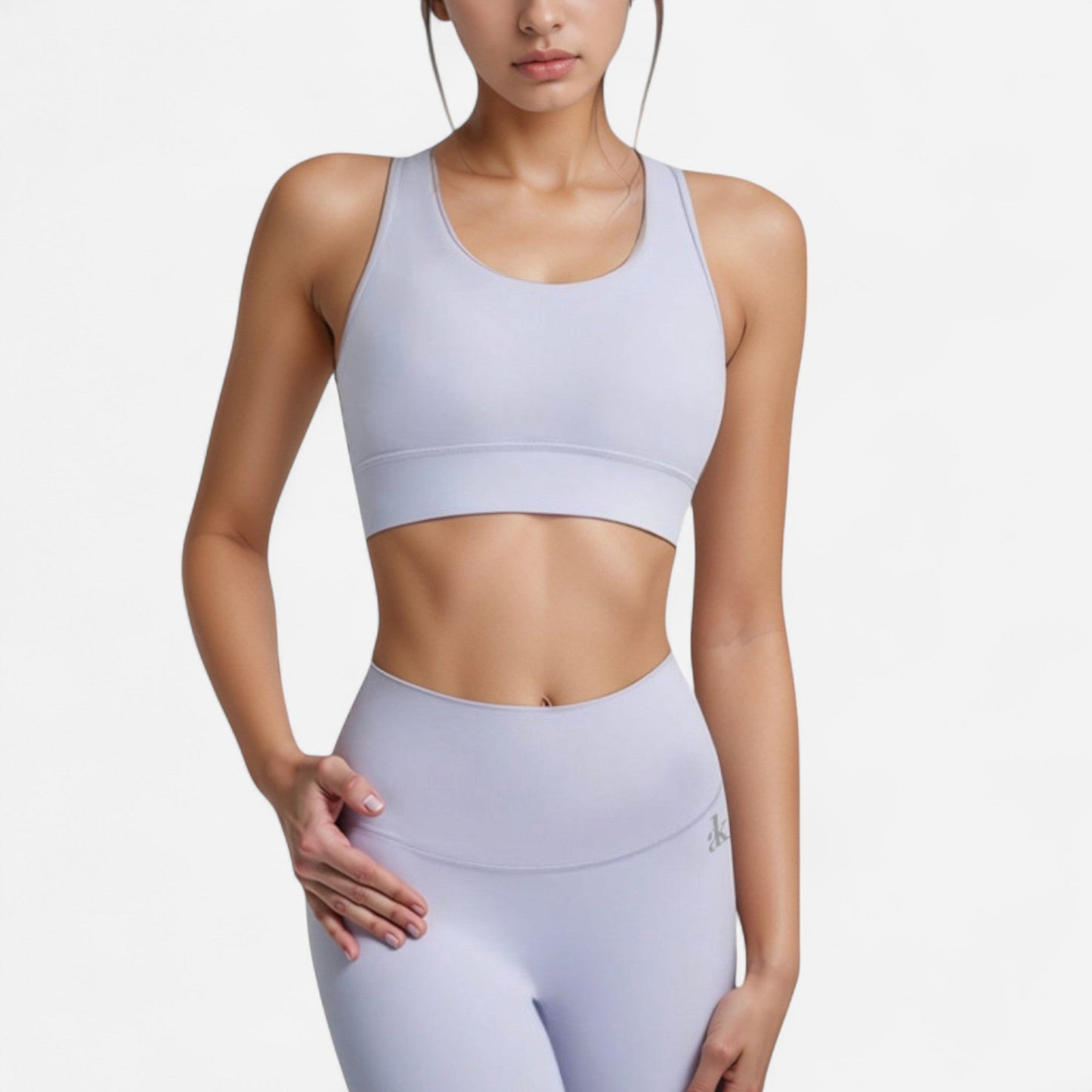 Scoop Neck Sports Bra with Wide Shoulder Straps and Elastic Band for Low to Medium Support