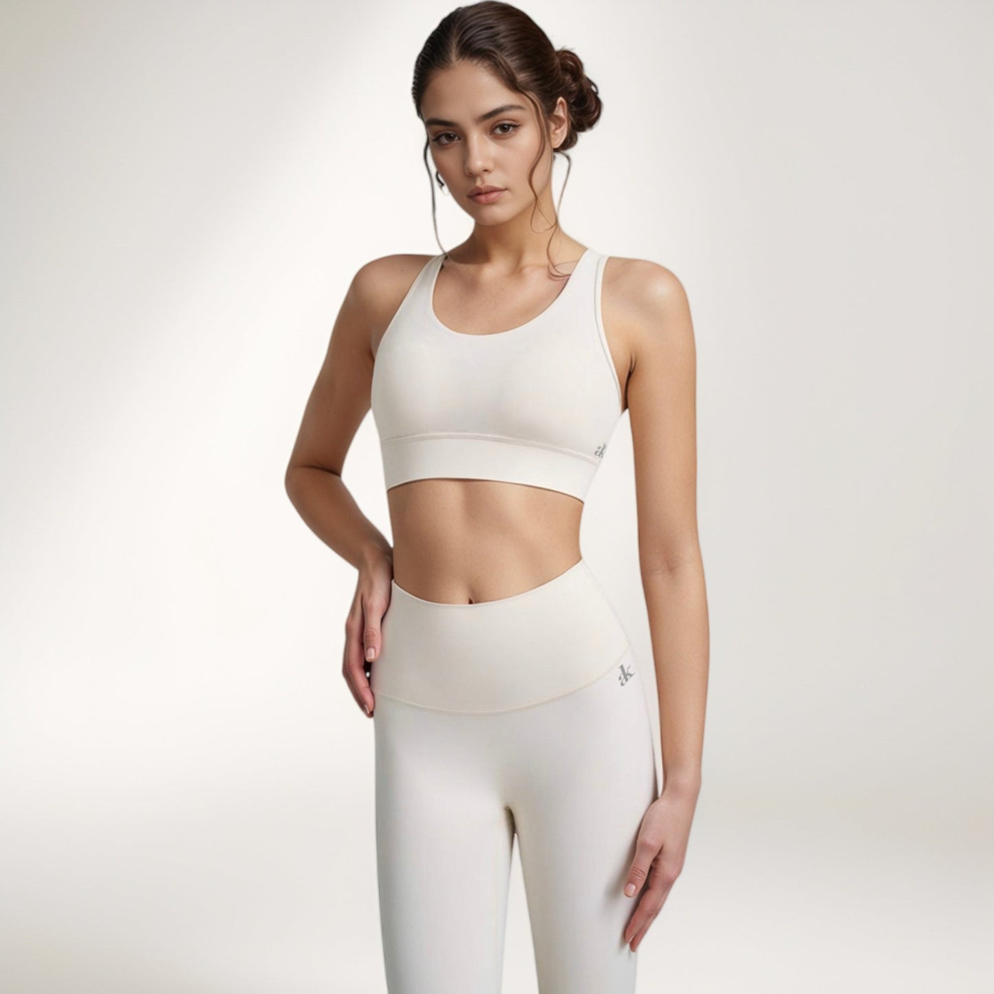 Scoop Neck Sports Bra with Wide Shoulder Straps and Elastic Band for Low to Medium Support