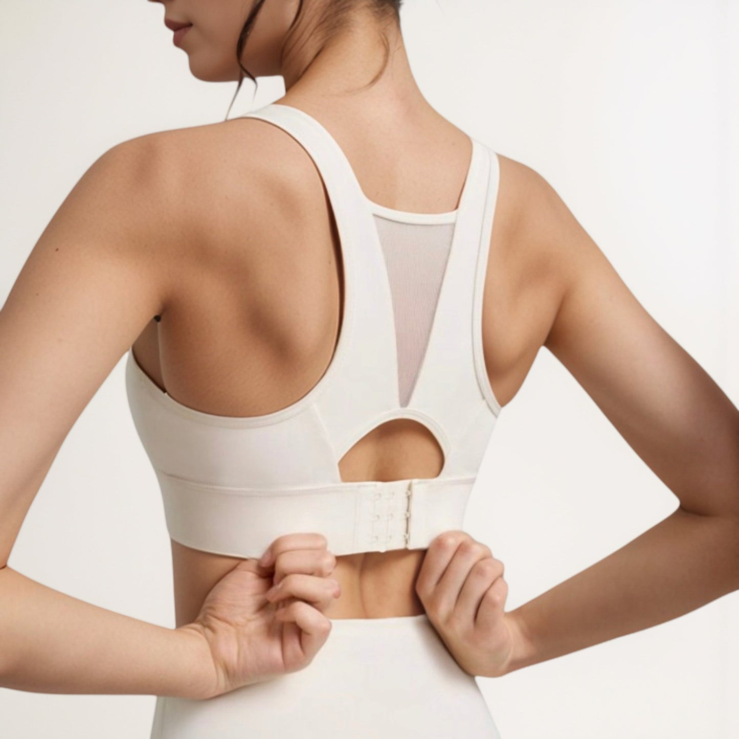 Scoop Neck Sports Bra with Wide Shoulder Straps and Elastic Band for Low to Medium Support