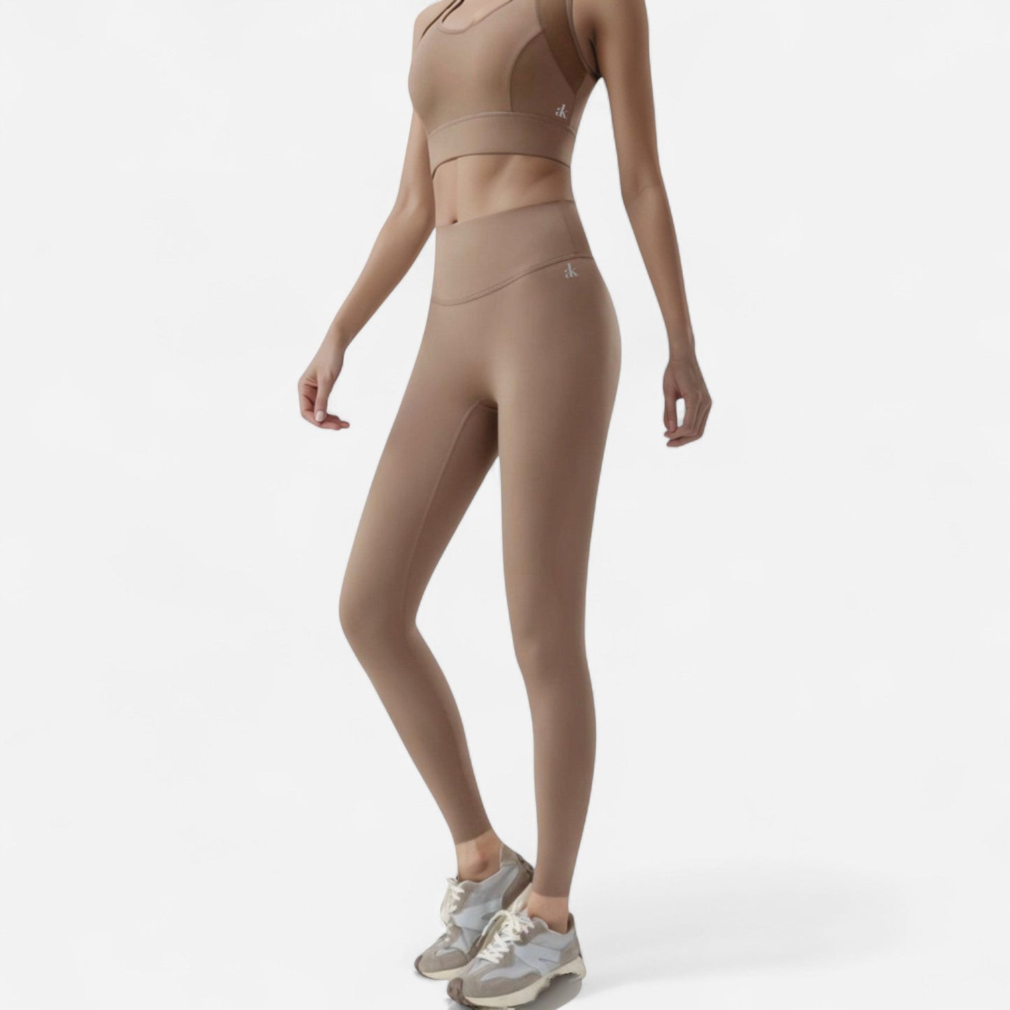 High Waist Full-Length Leggings with Wide Waistband and Seamless Compression Fit