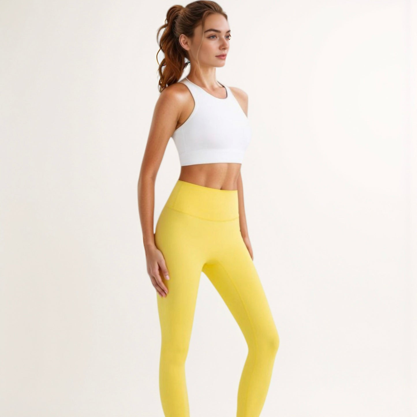 Women's Sports Bra with Double Strap Detail and Wide Hem Band for Medium Support