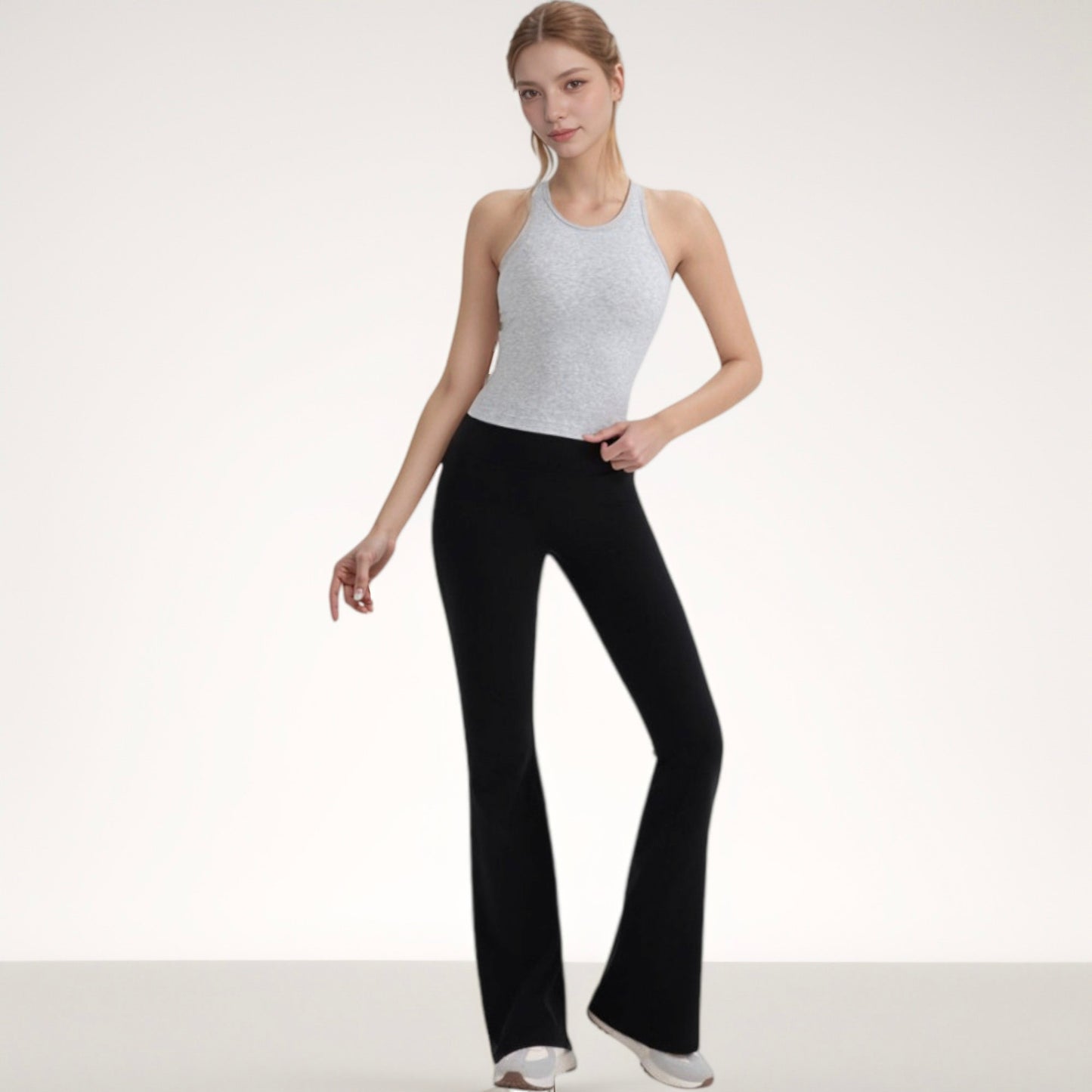 Women's Ribbed Black High Neck Crop Tank Top for Active and Casual Wear