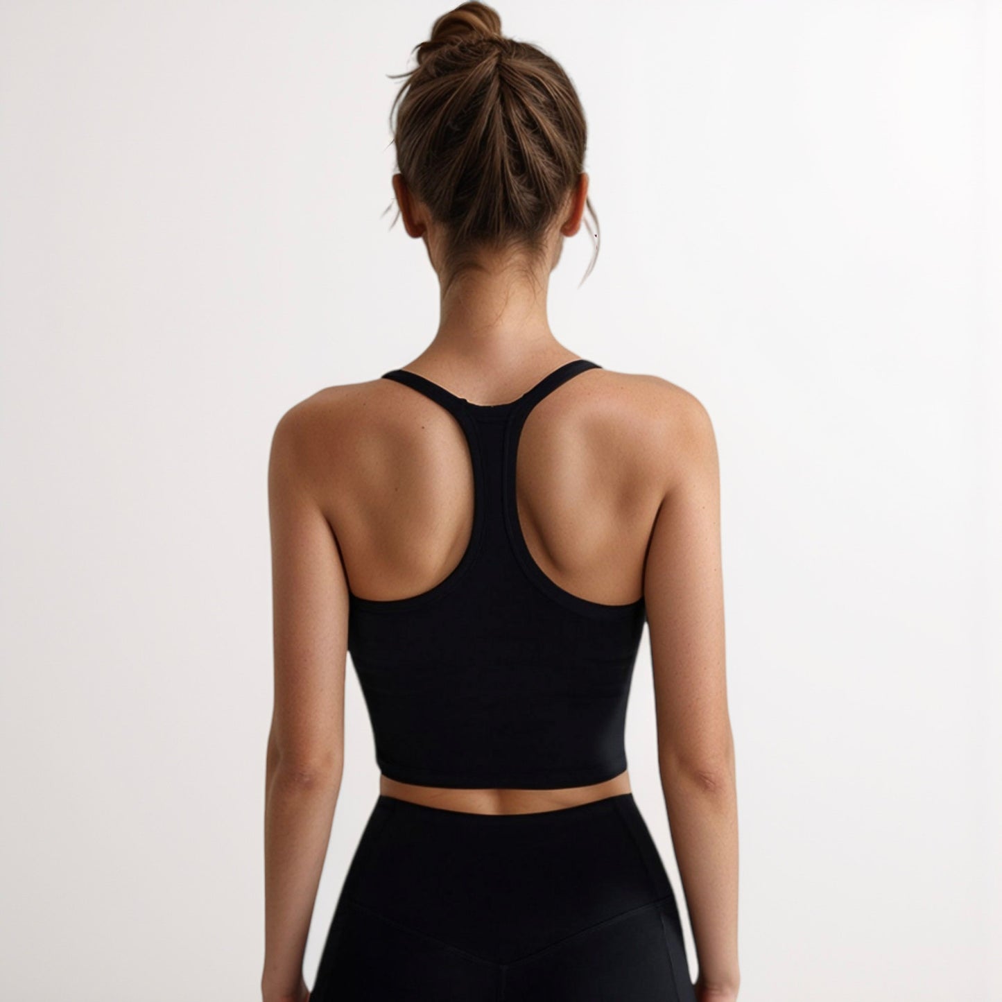 Women's Cropped Sports Tank Top with Thin Straps and Scoop Neck for Everyday Activewear