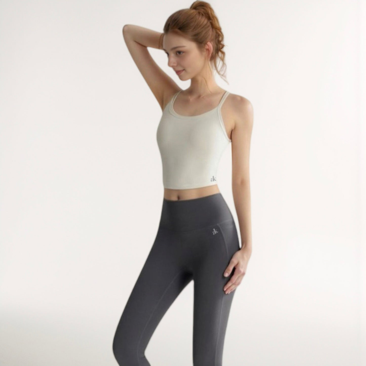 Women's Cropped Sports Tank Top with Thin Straps and Scoop Neck for Everyday Activewear