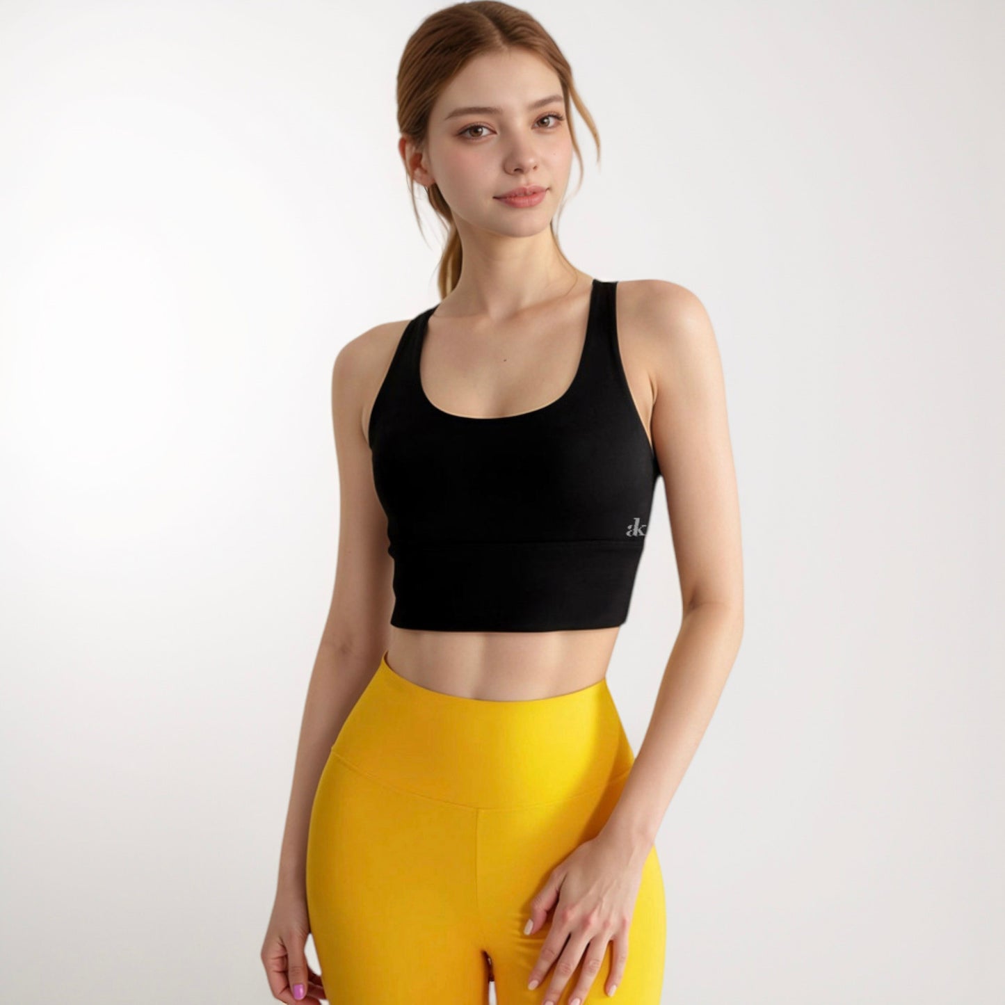 Women's Crisscross Back Sports Bra with Wide Elastic Band and Supportive Straps for Activewear