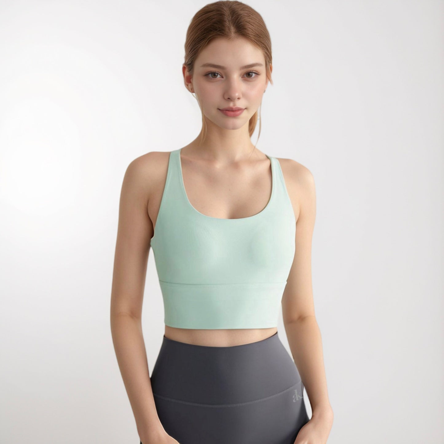 Women's Crisscross Back Sports Bra with Wide Elastic Band and Supportive Straps for Activewear