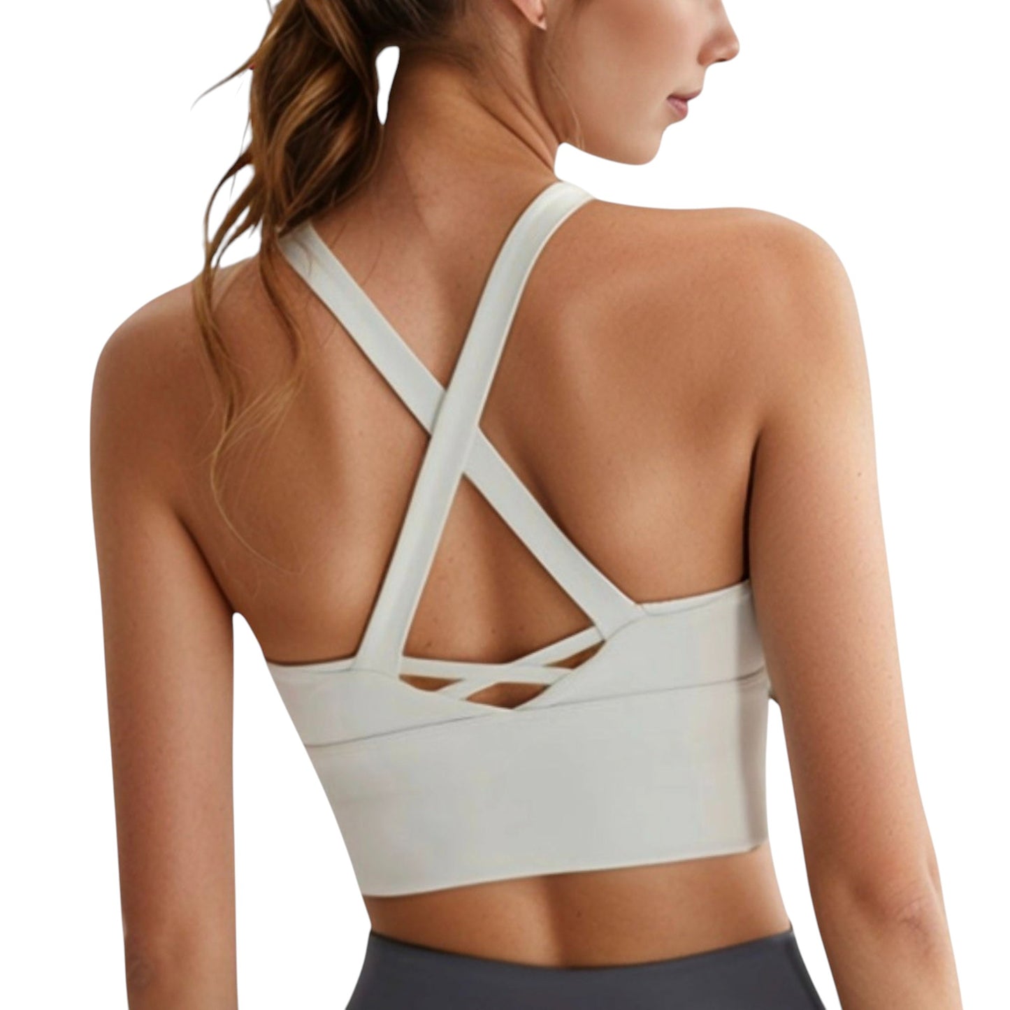 Women's Crisscross Back Sports Bra with Wide Elastic Band and Supportive Straps for Activewear