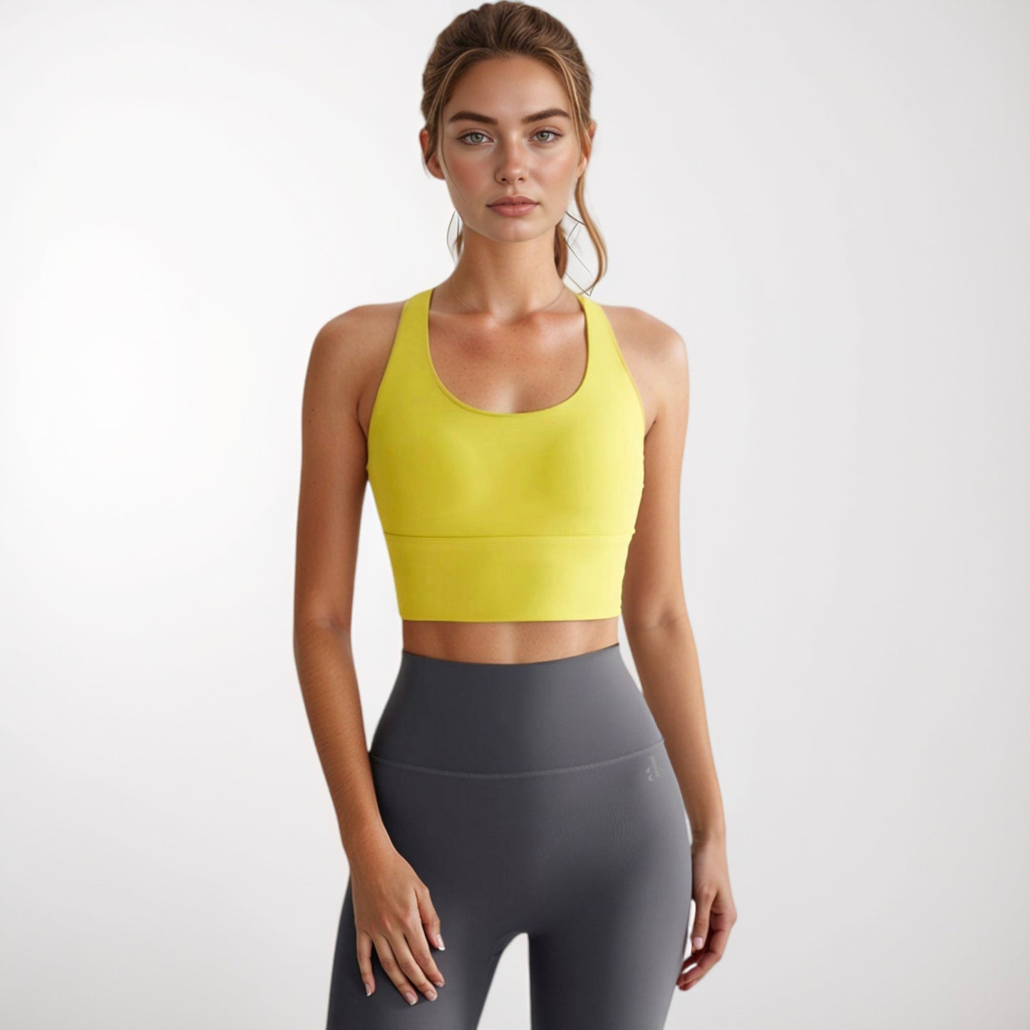 Women's Crisscross Back Sports Bra with Wide Elastic Band and Supportive Straps for Activewear