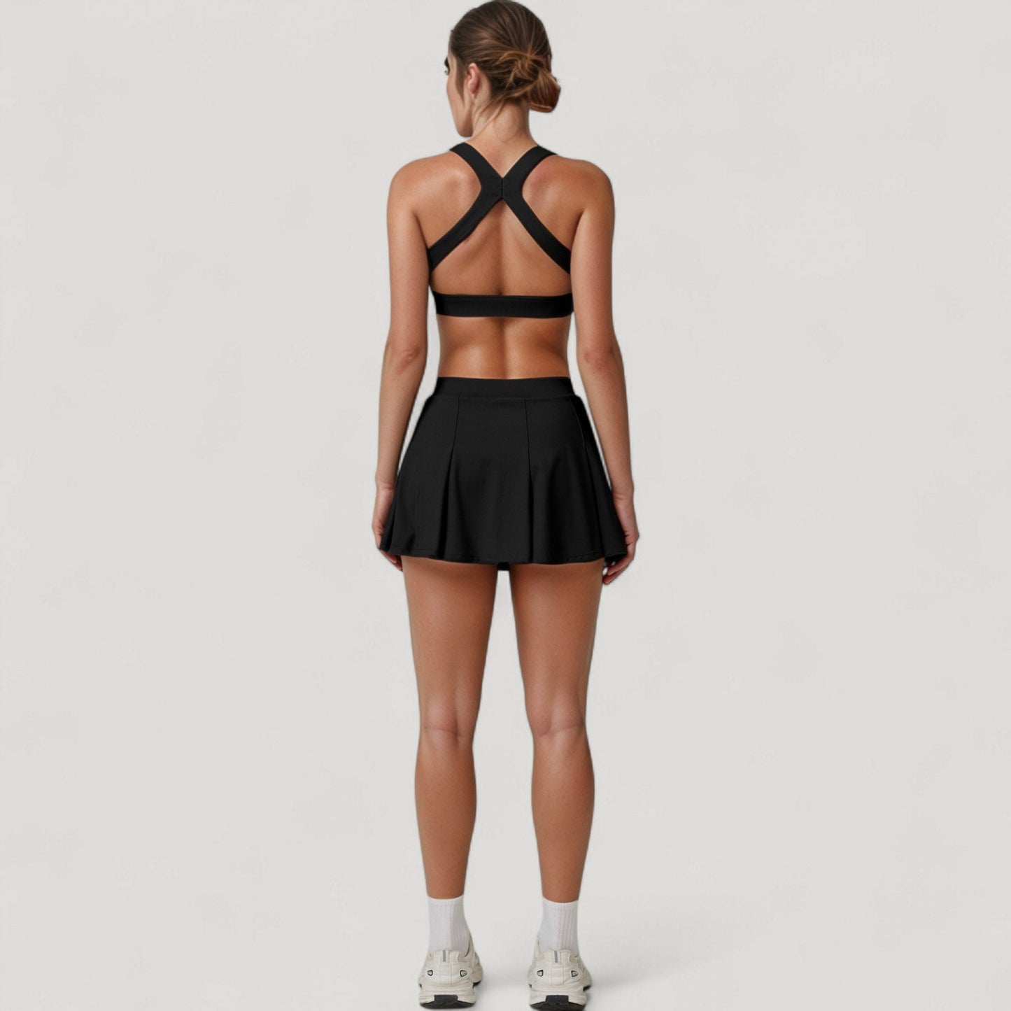 Women's Square Neckline Sports Bra with Supportive Underband for Low to Medium Impact Activities