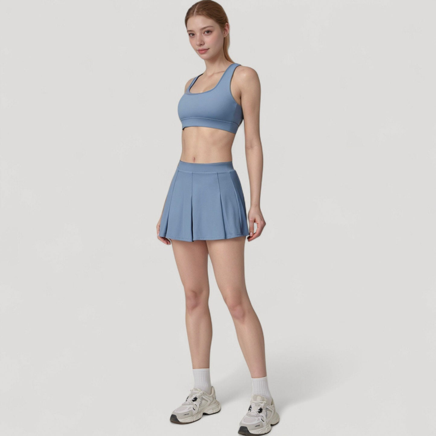 Women's Square Neckline Sports Bra with Supportive Underband for Low to Medium Impact Activities