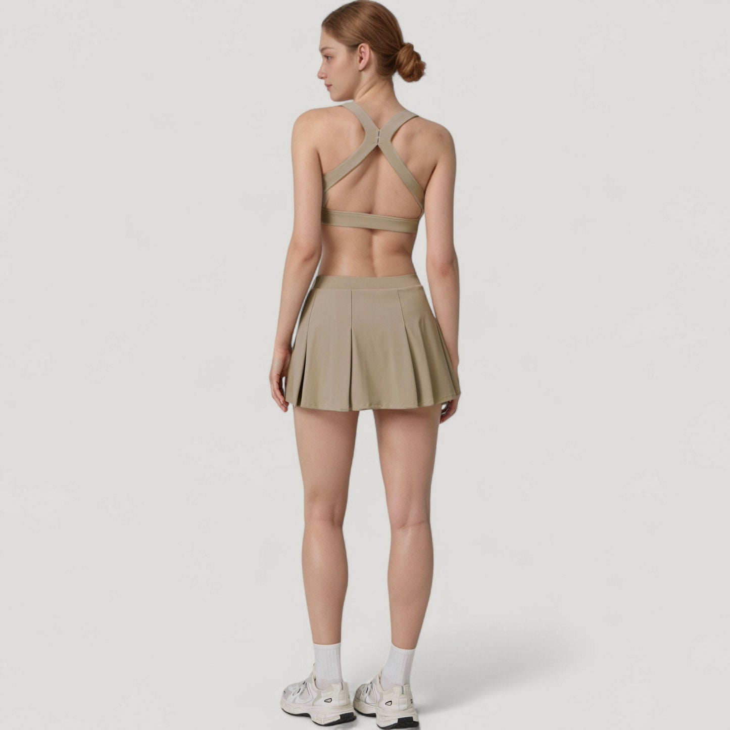 Women's Square Neckline Sports Bra with Supportive Underband for Low to Medium Impact Activities