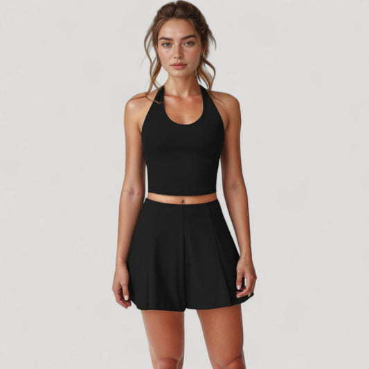 Active Skort with Inner Shorts and Side Pockets for Movement and Storage - Small, Blue