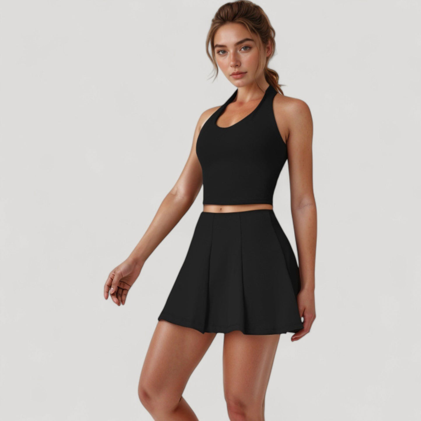 Active Skort with Inner Shorts and Side Pockets for Movement and Storage - Small, Blue