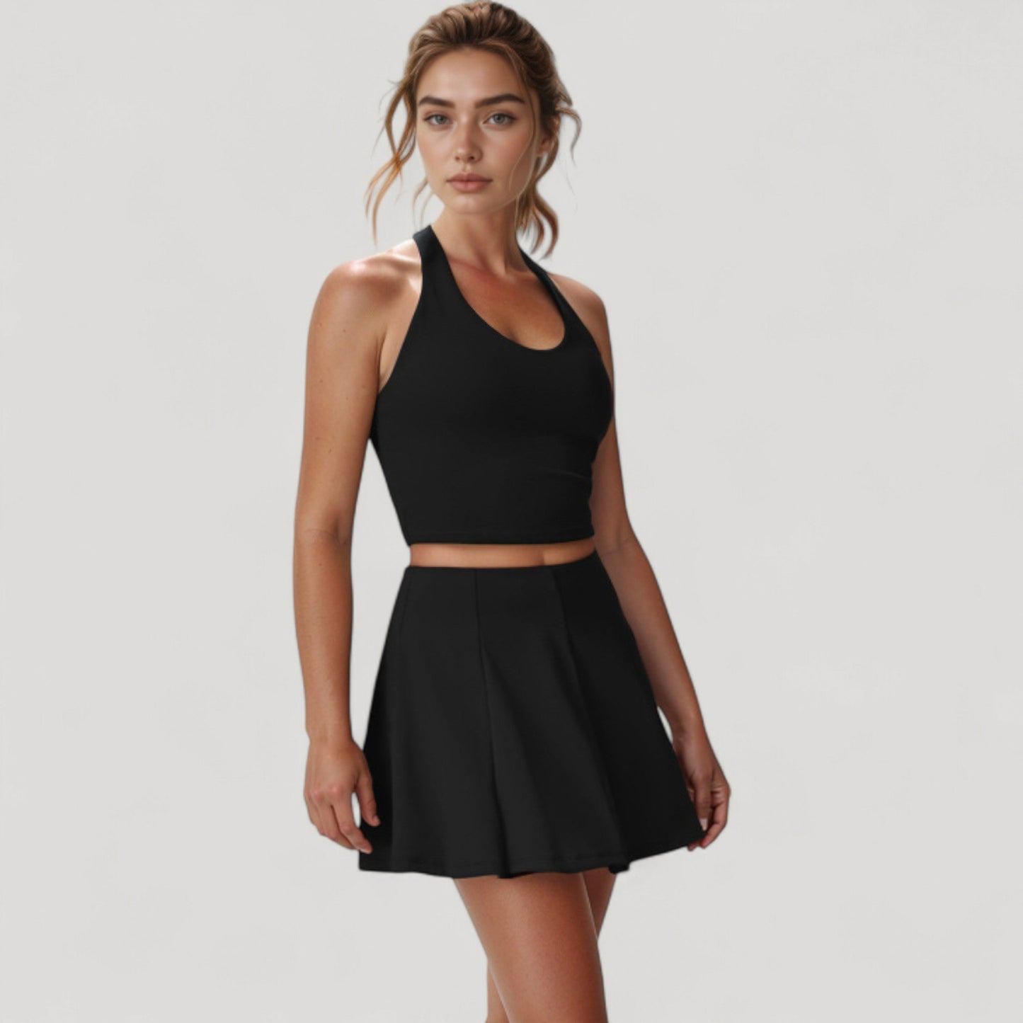 Active Skort with Inner Shorts and Side Pockets for Movement and Storage - Small, Blue