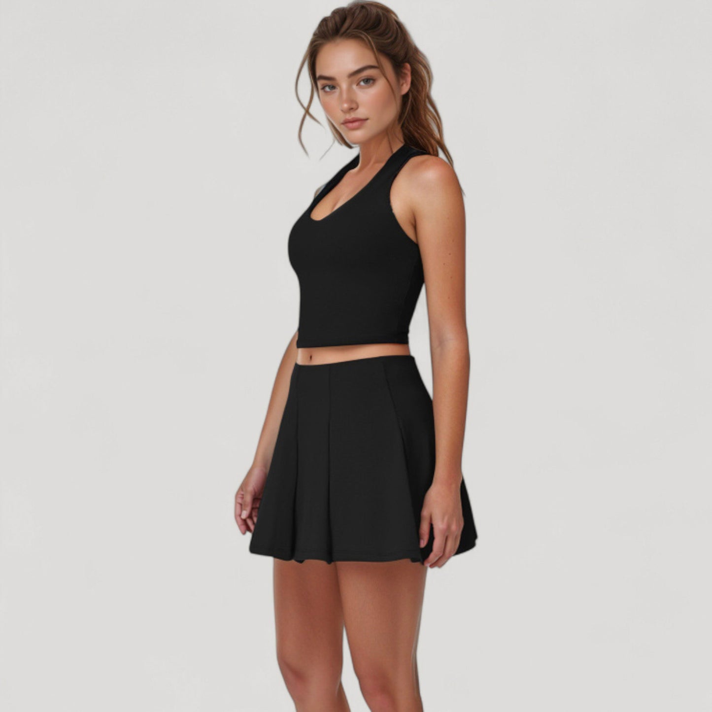 Active Skort with Inner Shorts and Side Pockets for Movement and Storage - Small, Blue