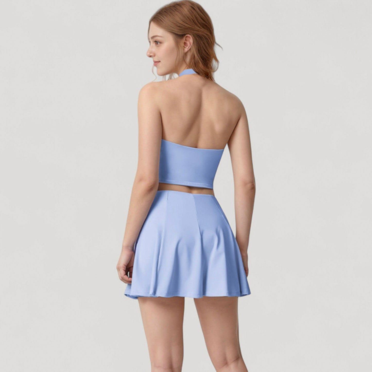 Active Skort with Inner Shorts and Side Pockets for Movement and Storage - Small, Blue