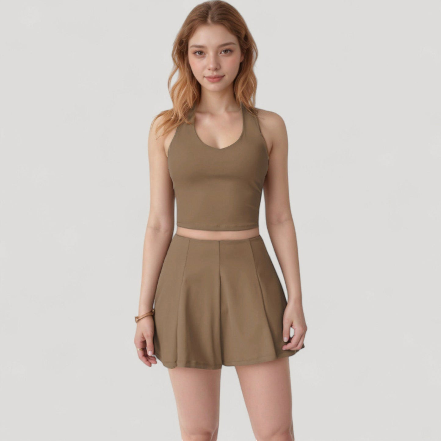 Active Skort with Inner Shorts and Side Pockets for Movement and Storage - Small, Blue