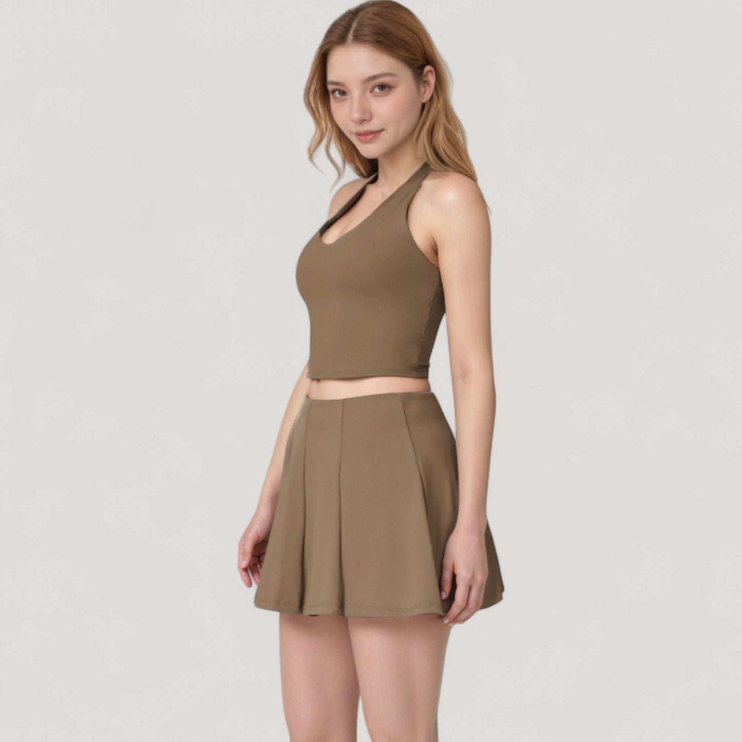 Active Skort with Inner Shorts and Side Pockets for Movement and Storage - Small, Blue